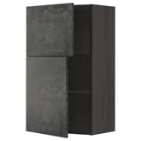 Mobile cucina METOD di colore grigio scuro con ante effetto cemento, struttura in legno, forma rettangolare.