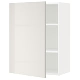 Un mobile da cucina METOD bianco con un'elegante finitura lucida e due ripiani regolabili. Design rettangolare e moderno dalle linee pulite.