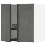 Armadio da cucina in cemento grigio scuro METOD, ripiano regolabile, scolapiatti in metallo.