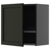 METOD mobile da cucina grigio scuro, quadrato, ripiano aperto a un'anta, cremagliera interna in acciaio.