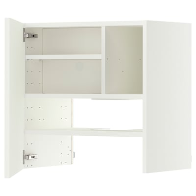 METOD Pensile per cappa con ripiano/anta, bianco/Aspudden bianco opaco, 60x60 cm