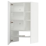 Un mobile da cucina METOD bianco con tre ripiani regolabili e ante apribili su entrambi i lati.