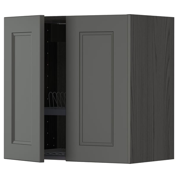 METOD Pensile con scolapiatti/2 ante - nero, Axstad grigio ...