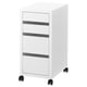 MICKE armadio classificatore mobile, 4 cassetti, maniglie nere, ruote