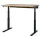 Scrivania MITTZON: moderna, regolabile in altezza con piano in legno, gambe in metallo nero.