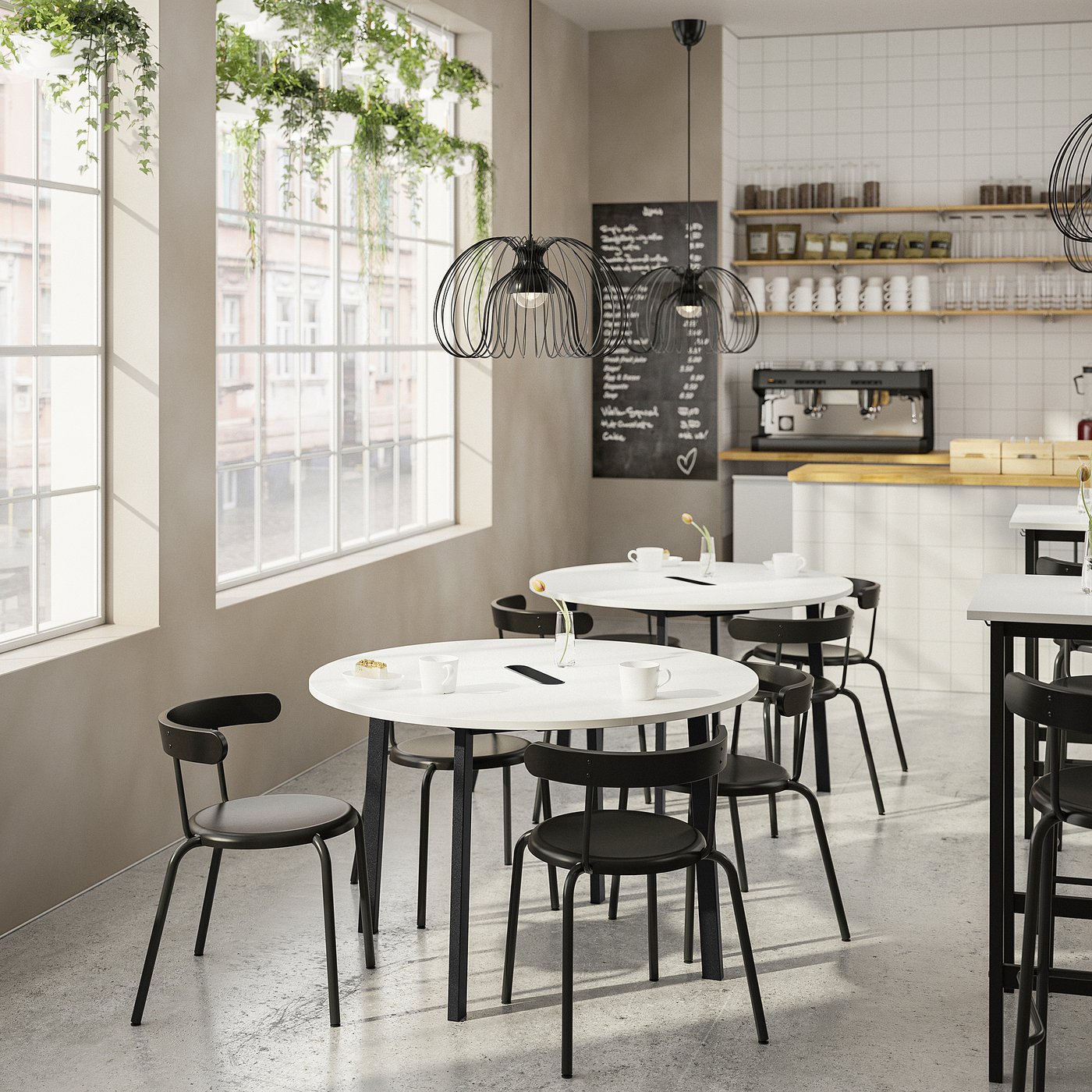 MITTZON tavolo per riunioni, rotondo bianco/nero, 120x75 cm IKEA