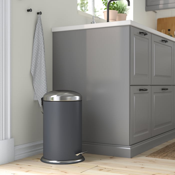 Poubelle Tontarelli 810153610D à Pédale - Couvercle Gris - Made In Italy