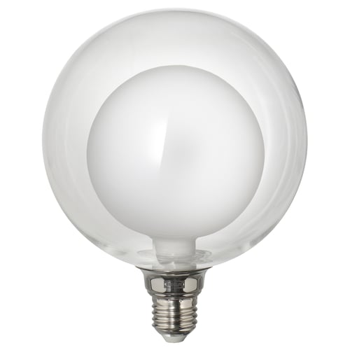 Lampadina a globo a led, vetro a doppio strato, luce calda.