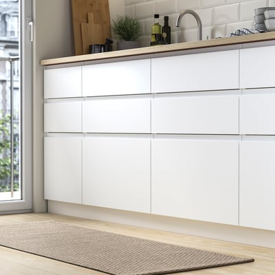 MORUM Tappeto tessitura piatta int/est, beige, 60x150 cm