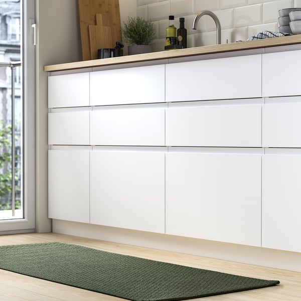 MORUM Tappeto tessitura piatta int/est, verde scuro, 60x150 cm