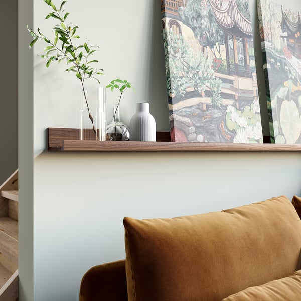 MOSSLANDA Mensola per quadri, effetto noce, 115 cm