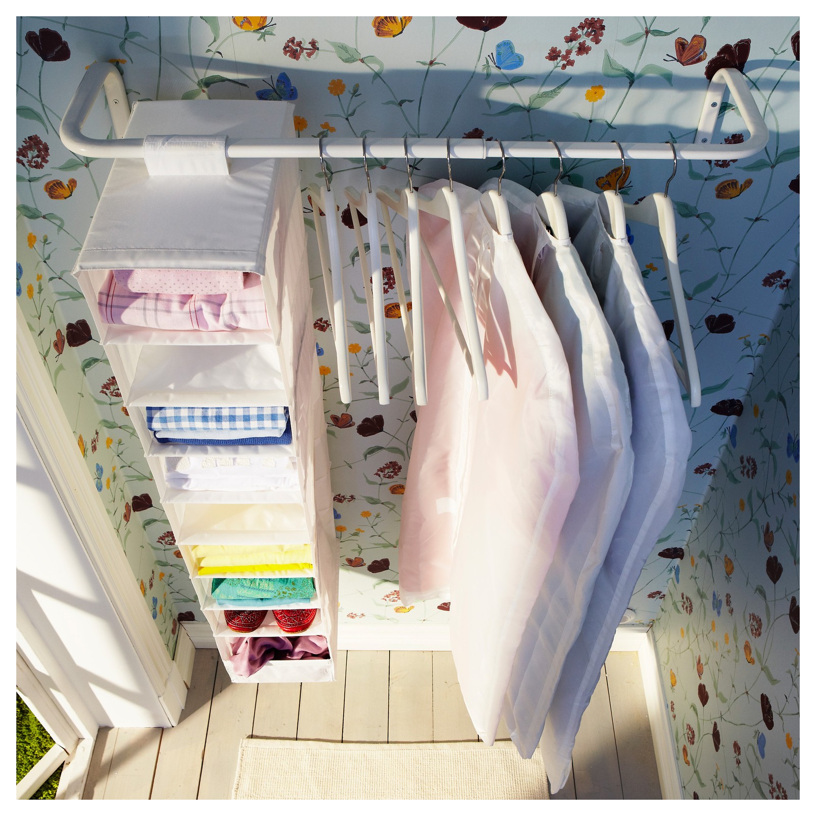 Appendiabiti Bianco Asta Appendiabiti Estensibile 30-60 Cm Per Armadio, Appendiabiti Estraibile Regolabile Rack Organizer Per Armadio, Carico 25 Kg - Foto 9