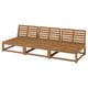 Divano da esterno in legno, denominato NÄMMARÖ, colore naturale, realizzato in acacia, design rettangolare e modulare.