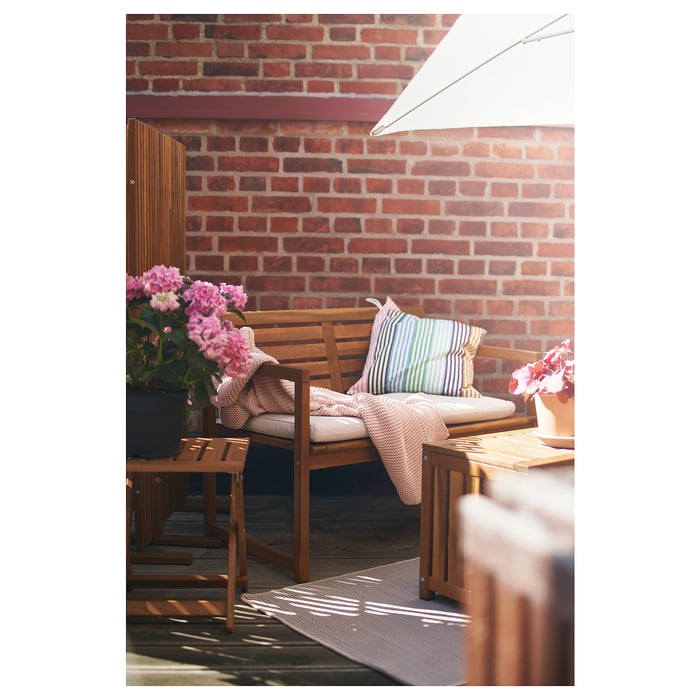 Cuscino Per Panca Da Giardino Con Schienale Alto - Imbottito 10 Cm, Impermeabile, Con Lacci - Interni/esterni
