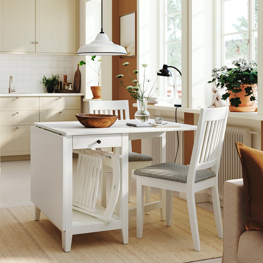 WELLHOME Tavolo A Ribalta Rotondo 100 Cm, Gambe In Metallo, Piano In Legno, Colore Nero, Per Pranzo E Cucina