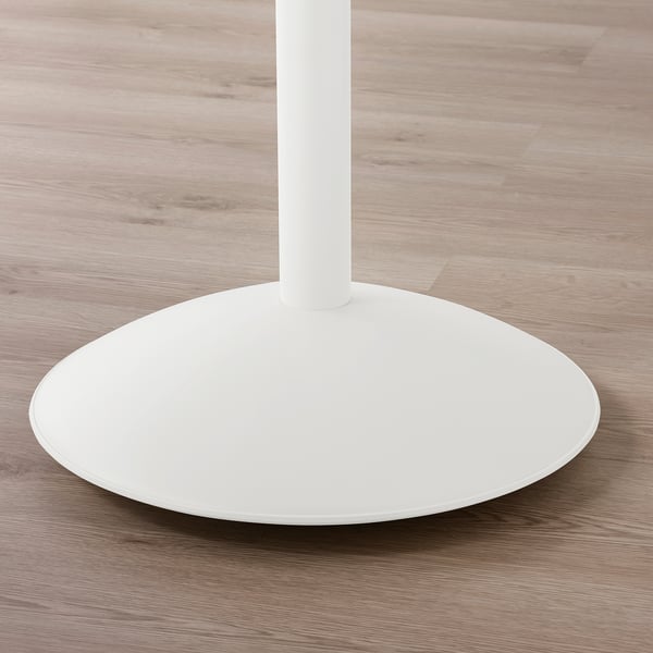 Base per tavolo moderna e minimalista con piano piatto circolare; elegante finitura bianca; Design stabile e minimalista.