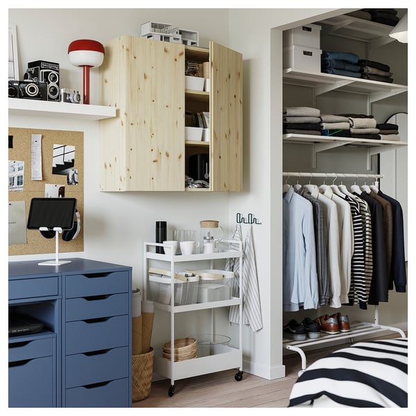 NISSAFORS Carrello, bianco, 50.5x30x83 cm