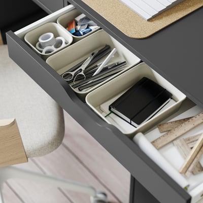 NOJIG Portaoggetti, plastica/beige, 10x10x5 cm