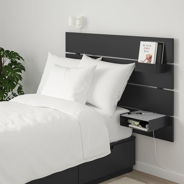 NORDLI Struttura letto/contenitore/testier - antracite - IKEA
