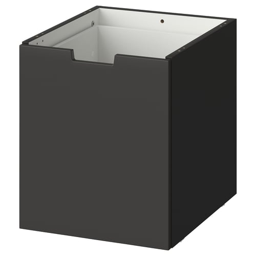 Cassettiera nera NORDLI. Design squadrato e minimalista con superfici lisce.