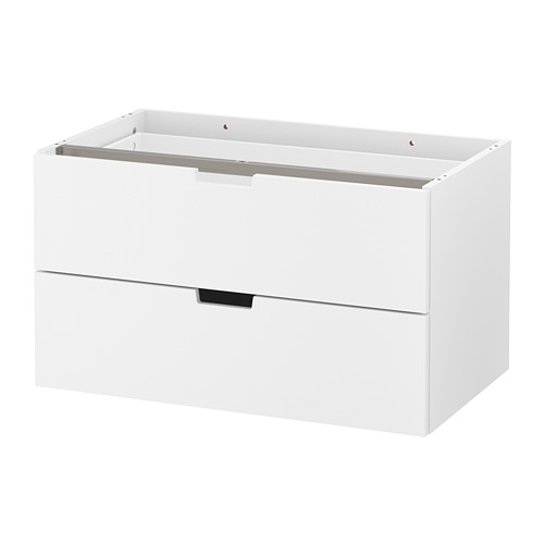 NORDLI Cassettiera componibile, 2 cassetti - bianco, 80x45 ...