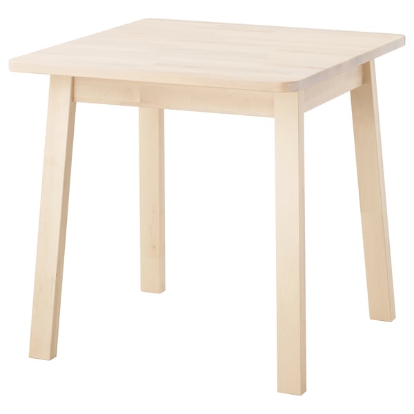 Tavolo NORRÅKER in betulla, colore naturale, forma quadrata, design minimalista.