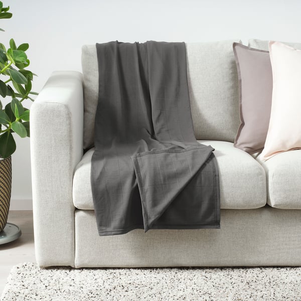 Oddhild Plaid Grigio Scuro Ikea It
