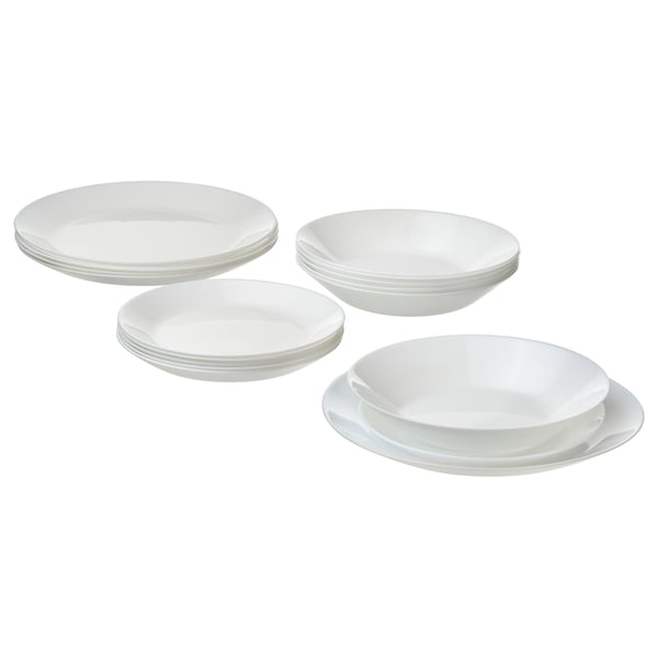 OFTAST Servizio da tavola, 18 pezzi, bianco