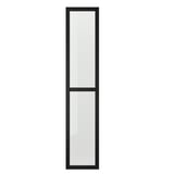 Porta in vetro con cornice nera, rettangolare, design moderno.