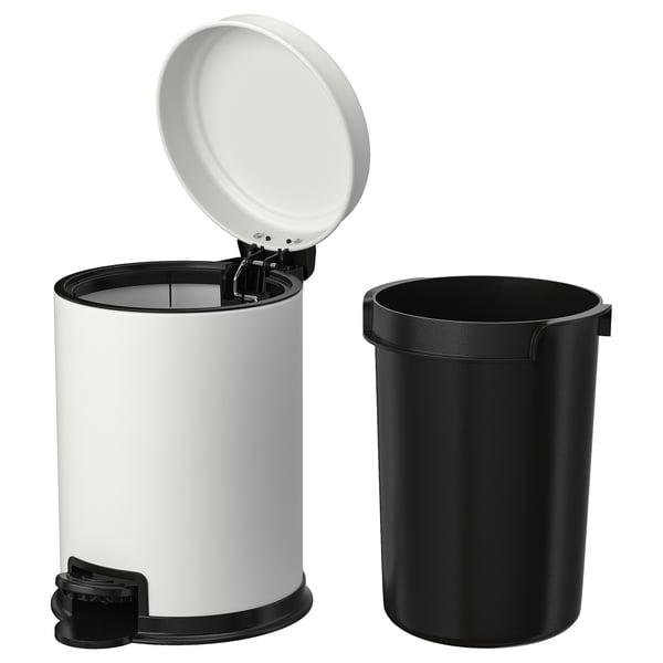 PÄRLSLINKE Secchio dell'immondizia, bianco, 3 l