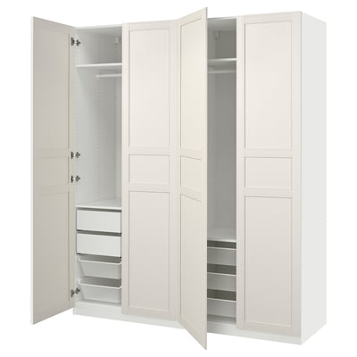 PAX / FLISBERGET Combinazione di guardaroba, bianco/bianco sporco, 200x66x236 cm