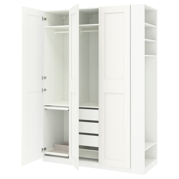 PAX / GRIMO Combinazione di guardaroba, bianco bianco/bianco, 170x60x236 cm