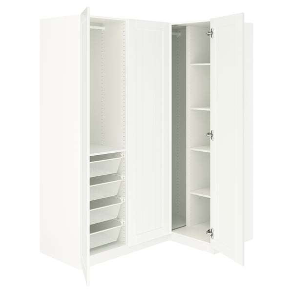 PAX / GULLABERG Guardaroba angolare, bianco/bianco, 161/111x201 cm