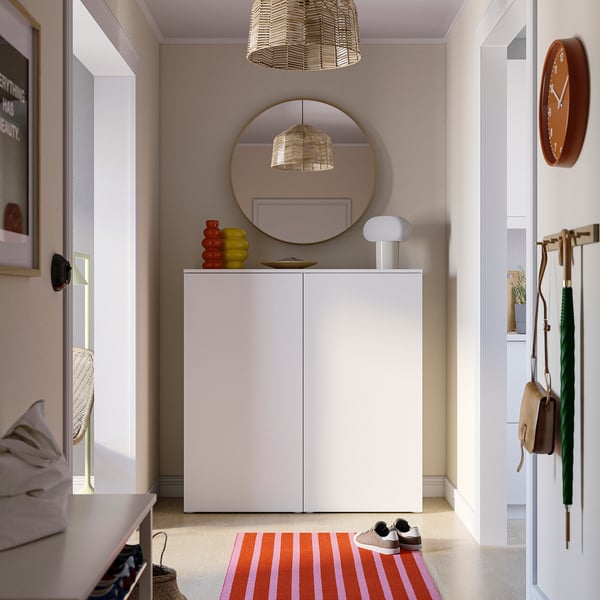 PLATSA Scarpiera/elemento contenitore, bianco/Fonnes bianco, 120x42x123 cm