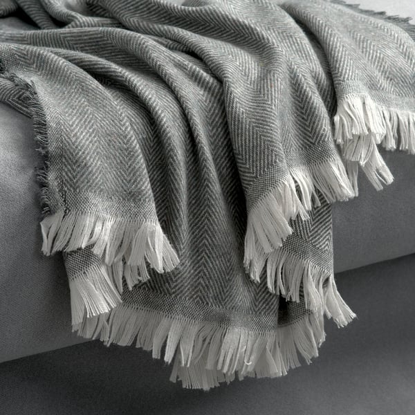 PUKVETE Plaid, grigio, 130x170 cm