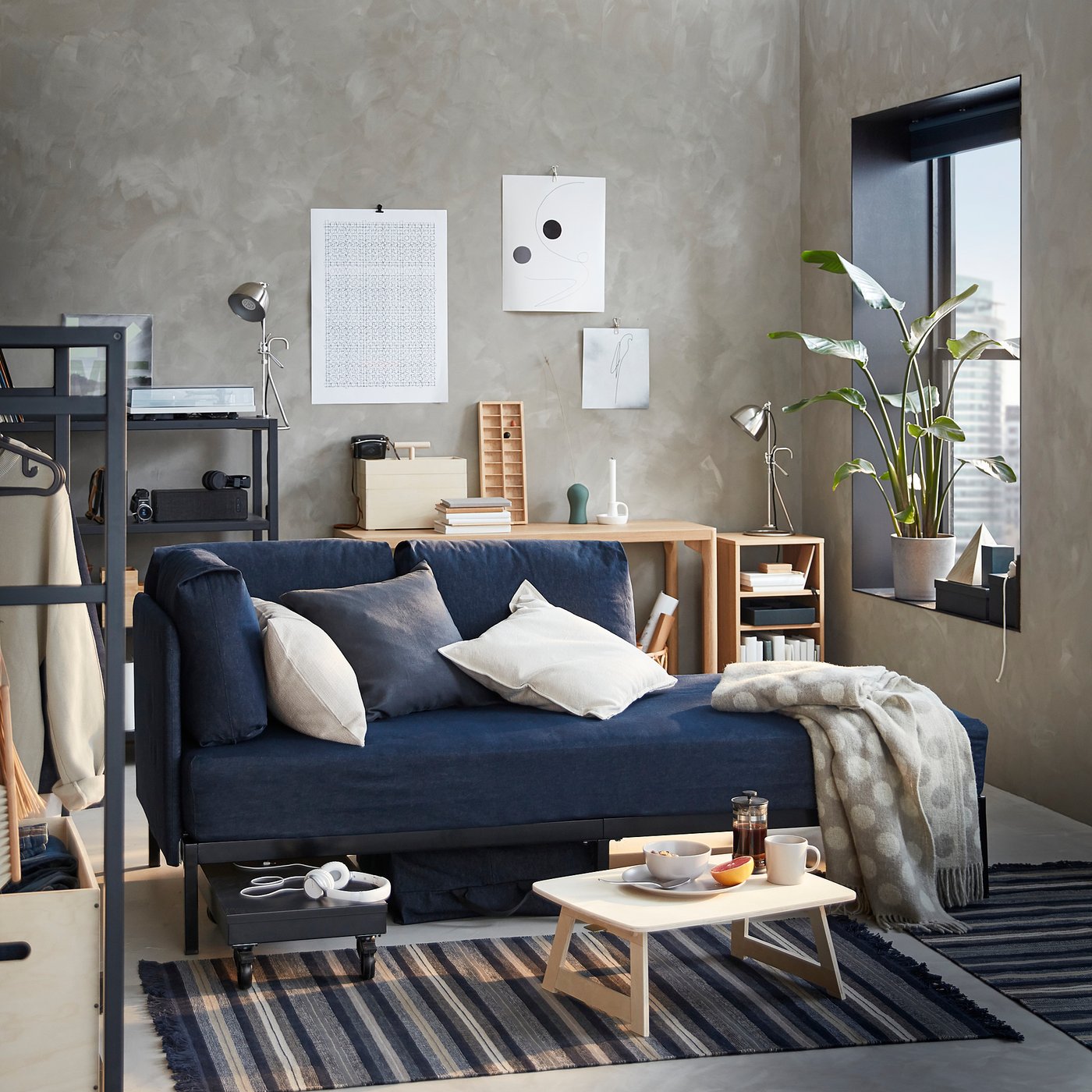 Ravaror Letto Divano Con 2 Materassi Blu Scuro Moshult Rigido Ikea It