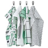 Ikea RINNIG - Set di 4 strofinacci, 45 x 60 cm, colore: verde e bianco