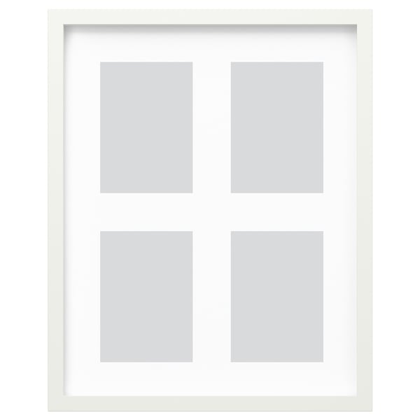 Cornice RÖDALM bianca con 4 sezioni grigie, design moderno e quadrato.