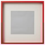 Cornice SANNAHED rossa, quadrata con tappetino grigio, vuota, design moderno.