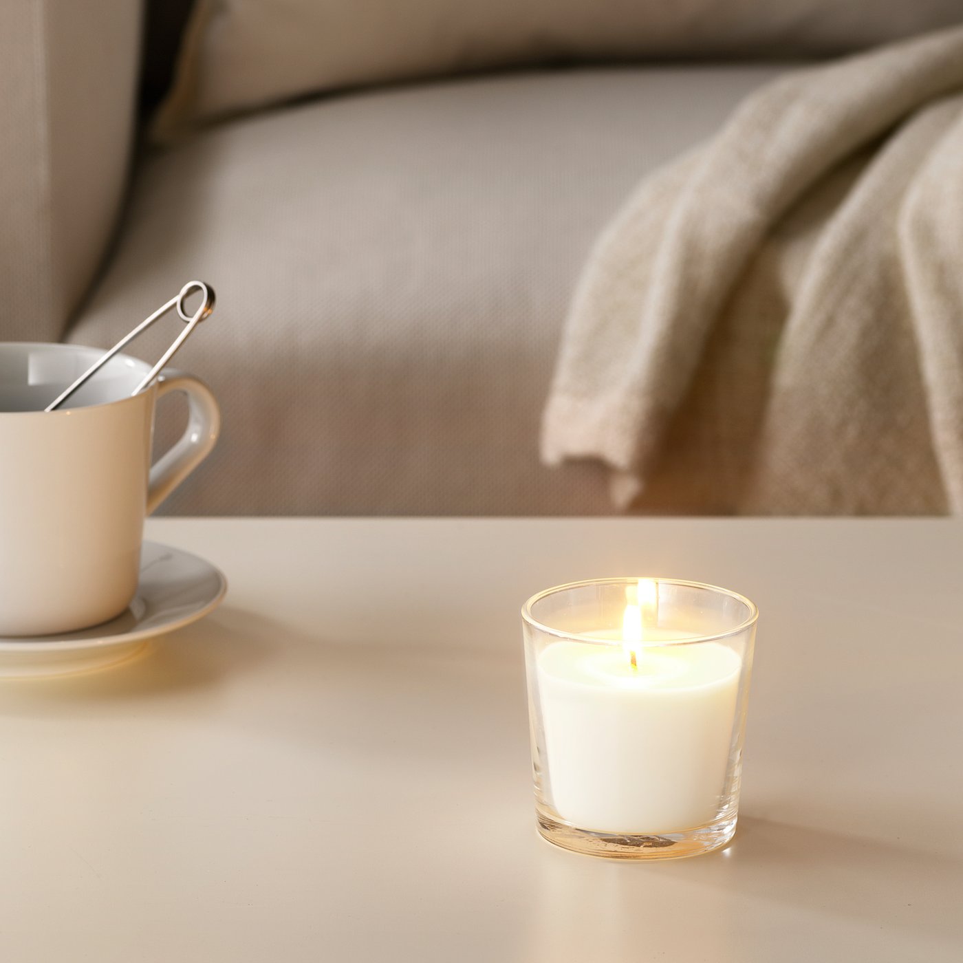 4 X Ikea Sinnlig Candela Profumata In Vetro Sweet Vanilla Naturale