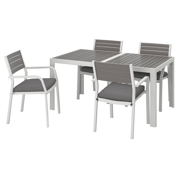 Tavolo4 Sedie Braccioli Giardino Själland Grigio Scuro Frösönduvholmen Grigio Scuro