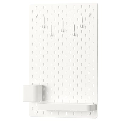 SKÅDIS Combinazione pannello portaoggetti, bianco, 36x56 cm