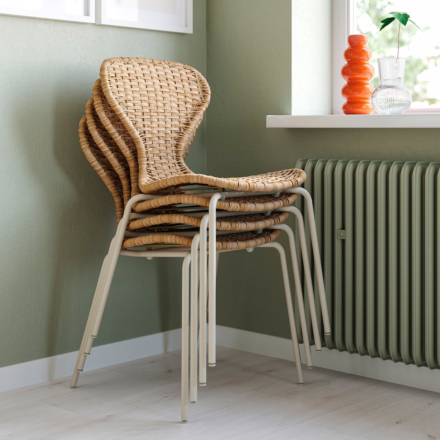 SKÅLSTA sedia, rattan/metallo chiaro-beige IKEA Italia