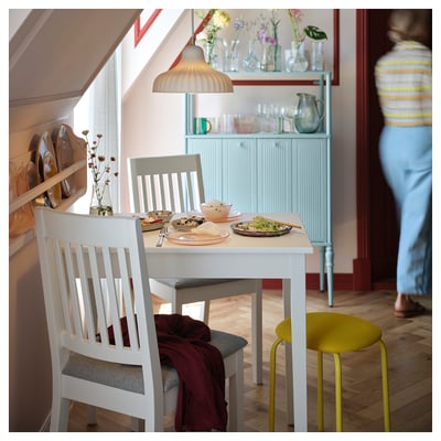 SKIVTOFS lampada a sospensione. Paralume in gres bianco, si appende con corda, design vintage.