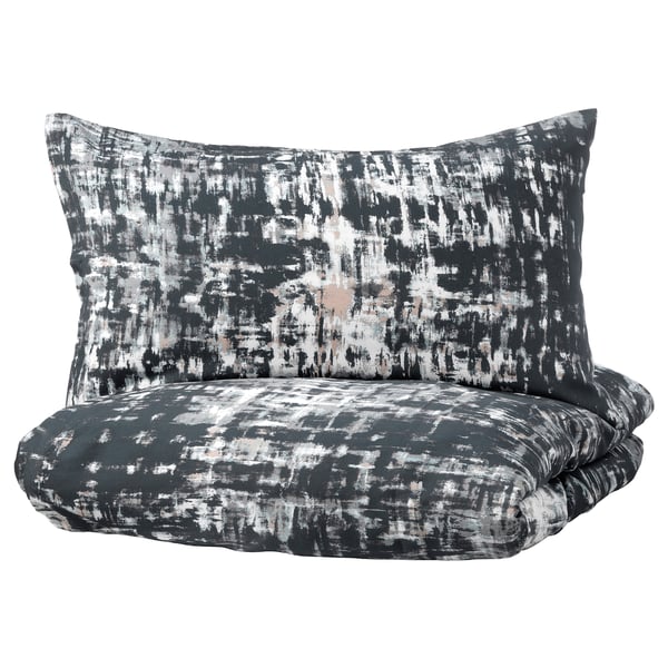 SKOGSLÖNN Copripiumino e federa, nero, fantasia, 150x200 ...
