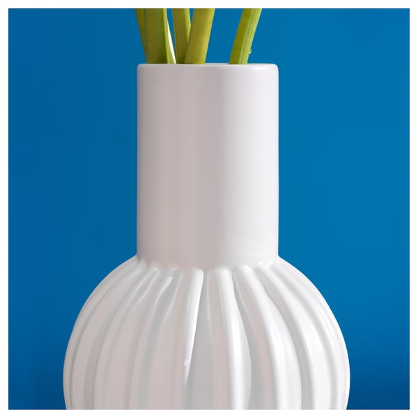 SKOGSTUNDRA Vaso, bianco, 27 cm