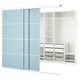 SKYTTA / PAX Cabina armadio con ante scorrevoli, bianco double-face/Mehamn azzurro, 276x160x240 cm