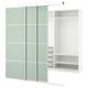 SKYTTA / PAX Cabina armadio con ante scorrevoli, bianco double-face/Mehamn verde chiaro, 226x160x240 cm