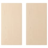 Due pannelli in legno chiaro, forma rettangolare, texture liscia, impiallacciatura di betulla.