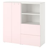SMÅSTAD mobile contenitore: rosa chiaro e bianco, mix di armadi, ripiani e cassetti, design moderno e a misura di bambino.